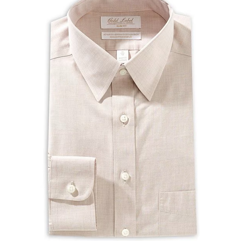 Roundtree & Yorke Khaki Dress Shirt